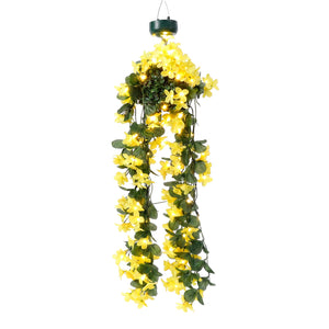Solar Hanging Primrose Flower Lights – Yellow 30 LED Garden Lights