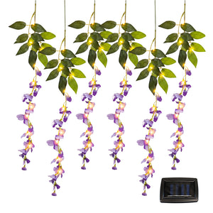 Solar Hanging Lights – Wisteria Flower 6 Piece Set with 60 LED Garden Lights