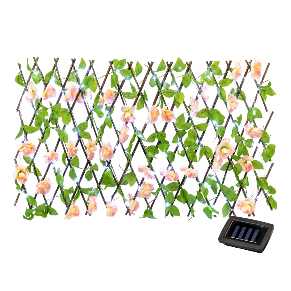 Solar Garden Trellis – Pink Flower Trellis with LED Lights