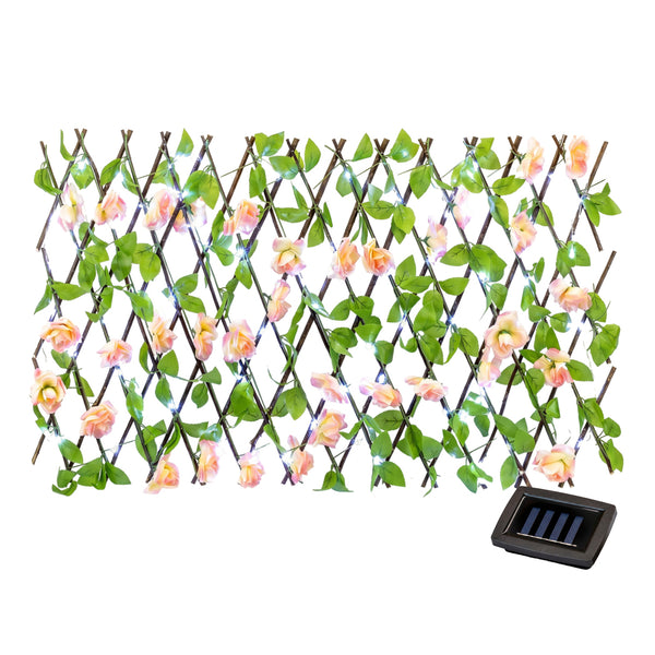 Solar Garden Trellis – Pink Flower Trellis with LED Lights