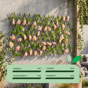 Solar Garden Trellis – Pink Flower Trellis with LED Lights