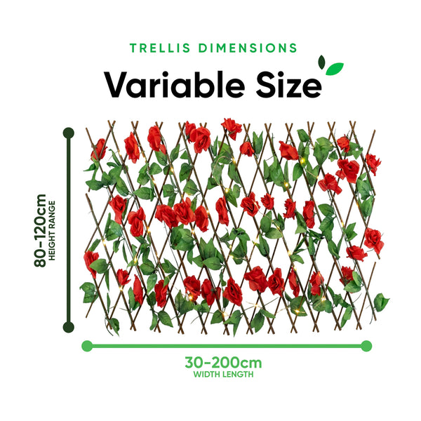 Solar Garden Trellis – Red Flower Trellis with LED Lights