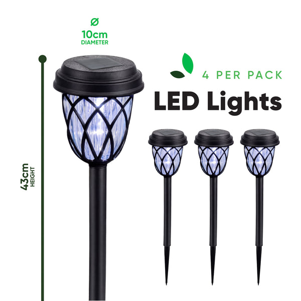 Pack of 4 Solar Stake Lights – Pathway LED Lights
