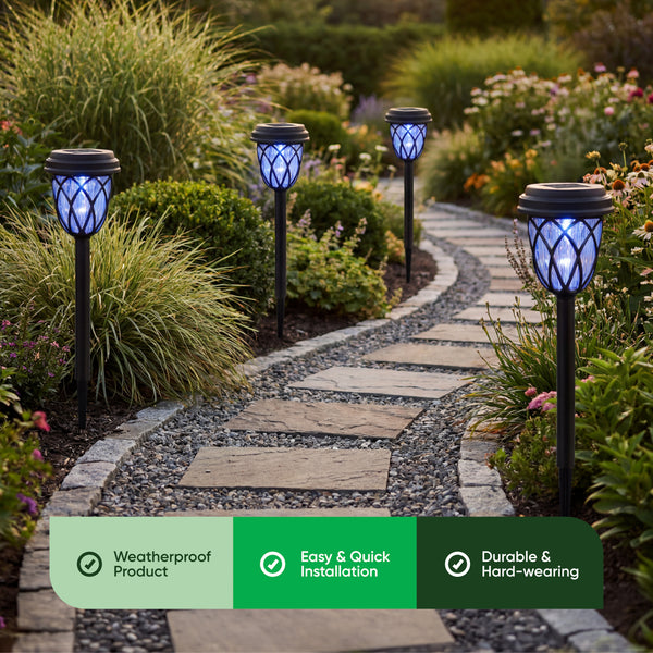 Pack of 4 Solar Stake Lights – Pathway LED Lights