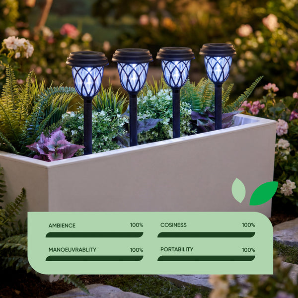 Pack of 4 Solar Stake Lights – Pathway LED Lights