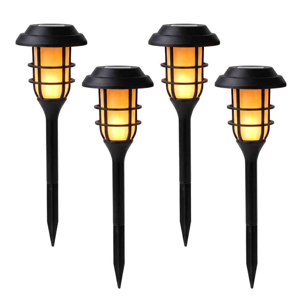 Pack of 4 Solar Stake Lights – Flaming LED Torch Lights