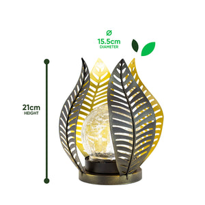 Solar Garden Ornament – Metal Tulip Flower with LED Crackle Glass Ball