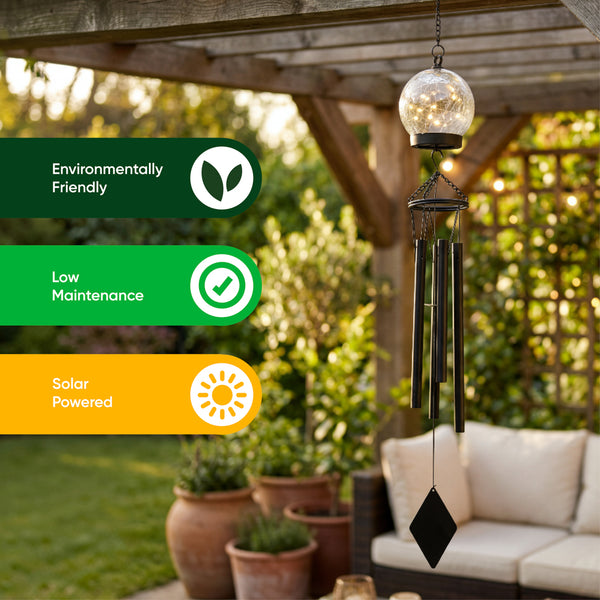 Solar Wind Chime – Crackle Ball LED Hanging Light