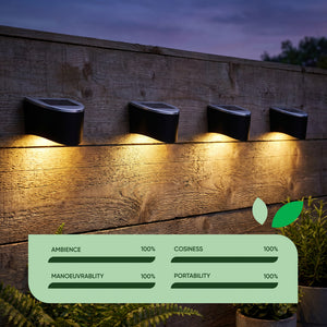 Pack of 4 Solar Fence Lights – Urbane LED Wall Lights