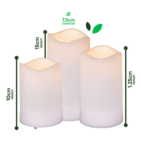 Solar LED Candle Set – 3 Piece Flameless Outdoor Candles