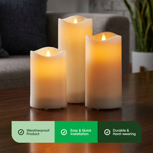 Solar LED Candle Set – 3 Piece Flameless Outdoor Candles