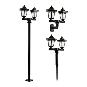 3-in-1 Double Headlamp Solar Garden LED Light
