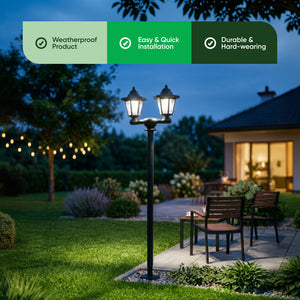 3-in-1 Double Headlamp Solar Garden LED Light
