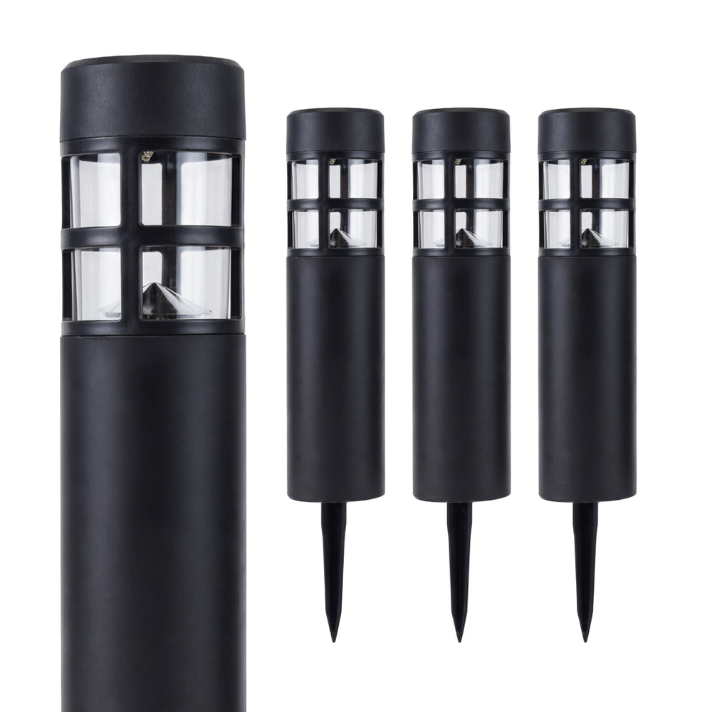 Pack of 4 Solar Stake Lights – Pillar LED Pathway Lights