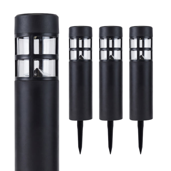 Pack of 4 Solar Stake Lights – Pillar LED Pathway Lights