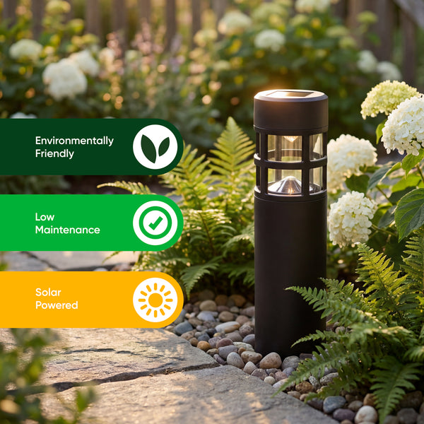 Pack of 4 Solar Stake Lights – Pillar LED Pathway Lights