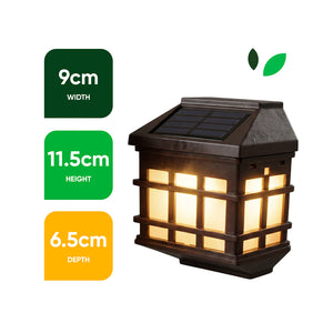 Pack of 2 Solar Fence Lights – Lantern Style LED Wall Lights
