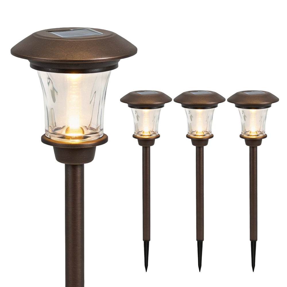 Pack of 4 Solar Stake Lights – Metal Pathway LED Lights