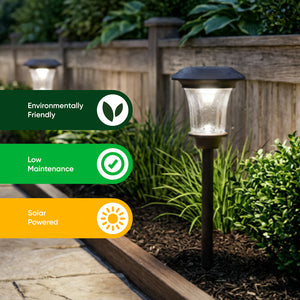 Pack of 4 Solar Stake Lights – Metal Pathway LED Lights