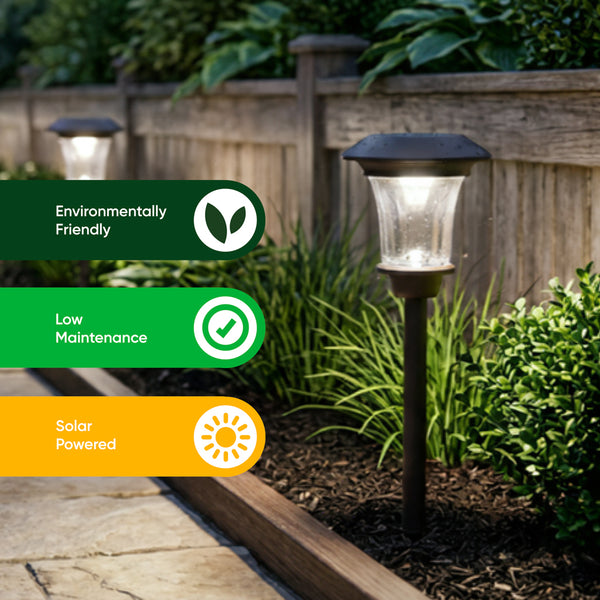 Pack of 4 Solar Stake Lights – Metal Pathway LED Lights