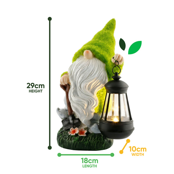 Solar Powered LED Garden Gonk Ornament with Lantern