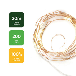 Pack of 2 20m Solar Fairy Lights – 100 LEDs Each