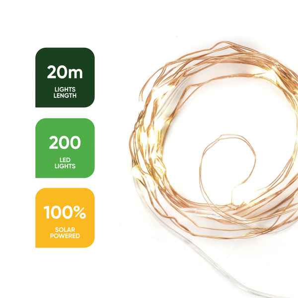 Pack of 2 20m Solar Fairy Lights – 100 LEDs Each