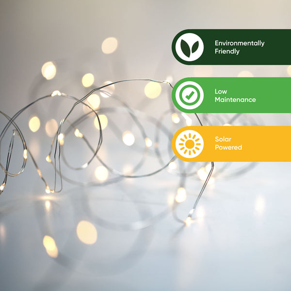 Pack of 2 20m Solar Fairy Lights – 100 LEDs Each