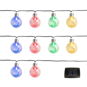 10-Piece Solar Crackle Ball String Lights – Outdoor LED Garden Lights