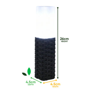 Pack of 4 Solar Stake Lights – Rattan Effect LED Lights