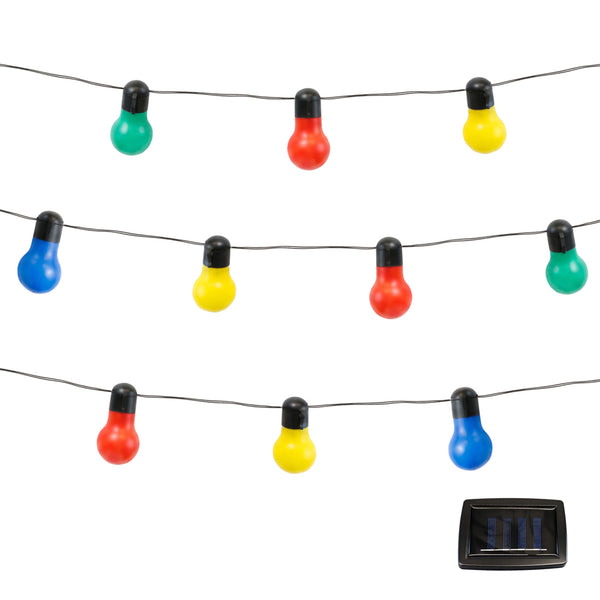 10-Piece Solar String Lights – Tropical Multi-Coloured LED Lights 2m