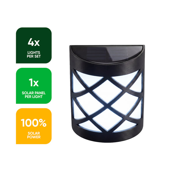 Pack of 4 Solar Fence Lights – Deck, Fence & Wall LED Lights