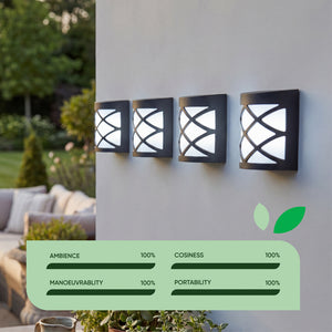 Pack of 4 Solar Fence Lights – Deck, Fence & Wall LED Lights