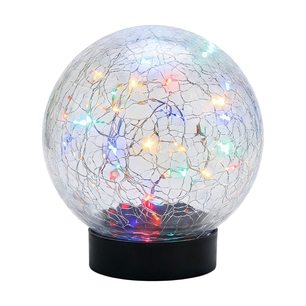 Solar Crackle Ball Light – Multi-Coloured 15cm LED Globe