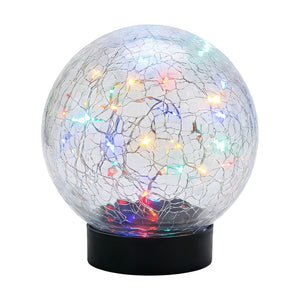 Solar Crackle Ball Light – Multi-Coloured 15cm LED Globe
