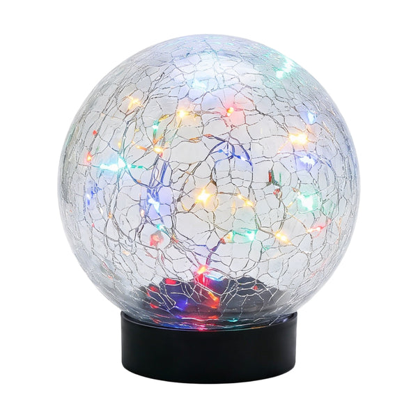 Solar Crackle Ball Light – Multi-Coloured 15cm LED Globe