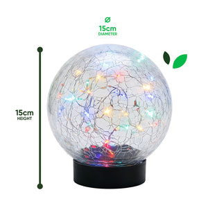 Solar Crackle Ball Light – Multi-Coloured 15cm LED Globe