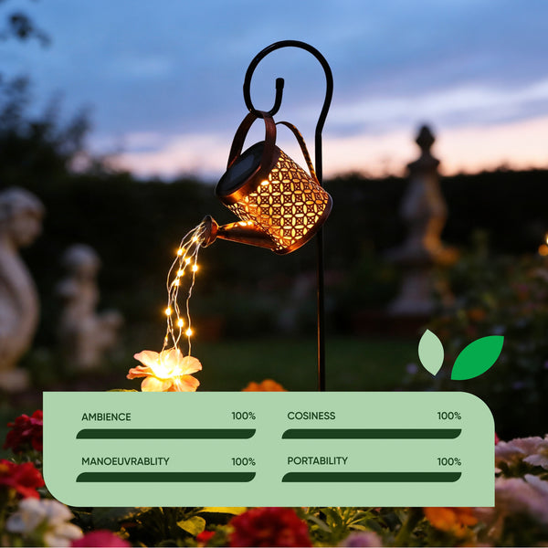 Solar Stake Light – Watering Can Cascade LED Garden Light