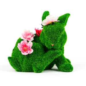 Solar Floral Topiary Rabbit Garden Ornament with Multiple Lights