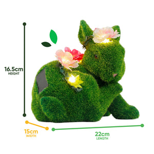 Solar Floral Topiary Rabbit Garden Ornament with Multiple Lights