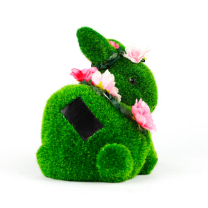 Solar Floral Topiary Rabbit Garden Ornament with Multiple Lights