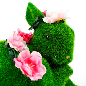 Solar Floral Topiary Rabbit Garden Ornament with Multiple Lights