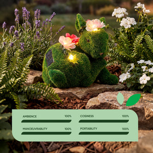 Solar Floral Topiary Rabbit Garden Ornament with Multiple Lights