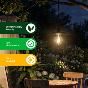 Timeless Hanging Solar Lamp – Vintage Style Outdoor Lantern with Warm White LED Filament