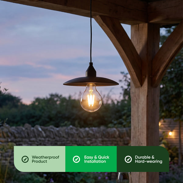 Timeless Hanging Solar Lamp – Vintage Style Outdoor Lantern with Warm White LED Filament