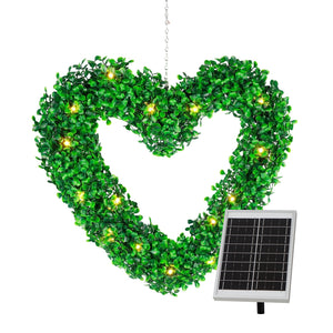 Solar Hanging Ornament – Topiary Heart Light with 30 LED Warm White Lights