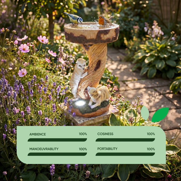 Solar Bird Bath – Meerkat Garden Ornament with LED Light