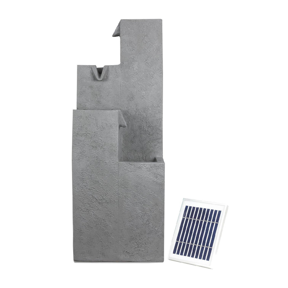 Solar Powered Cubic Falls Water Feature with Battery Backup