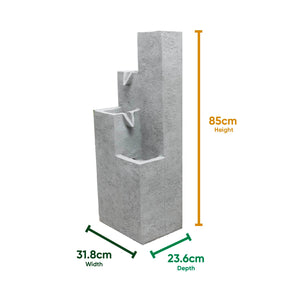 Solar Powered Cubic Falls Water Feature with Battery Backup
