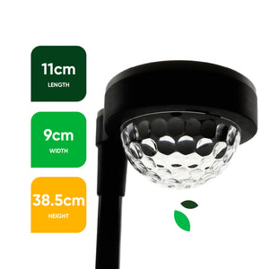 Pack of 3 Solar LED Garden Stake Lights – Crystal Globe Design